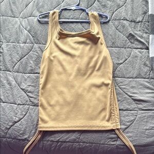 Women's brownish yellow tank top